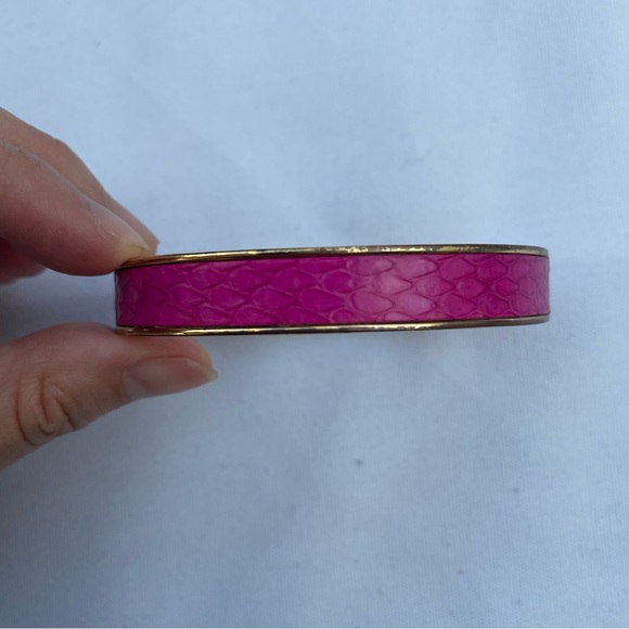 J. Crew Textured Pink Hinged Bangle - Picture 4 of 8